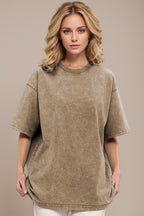 Washed 1/2 Sleeve T-Shirt