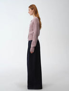 ‘Hokkaido Weaving Love’ Wool Blend Crew Neck Cardigan Top