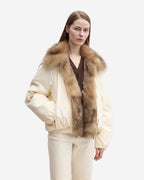 Fireladyfur Contrasting Fox Fur Collar Down Jacket 'Day and Night Rider'