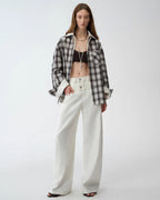 Old Money Style Linen Cut Scimitar Pants ‘Weiss Love Letter’