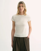LINDIS Wool Mulberry Silk Classic Short Sleeve Round Neck T-Shirt