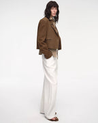Stand Collar Short Jacket in Sheepskin Leather ‘Roman Story’