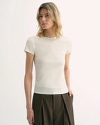 LINDIS Wool Mulberry Silk Classic Short Sleeve Round Neck T-Shirt
