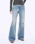 'West City Rhythm' Handmade Whisker Washed Flared Jeans Spring