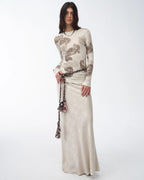 Retro Bias-Cut Linen Blended Straight Fishtail Maxi Skirt ‘Light and Breezy’