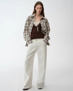 Old Money Style Linen Cut Scimitar Pants ‘Weiss Love Letter’
