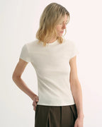 LINDIS Wool Mulberry Silk Classic Short Sleeve Round Neck T-Shirt