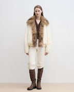 Fireladyfur Contrasting Fox Fur Collar Down Jacket 'Day and Night Rider'