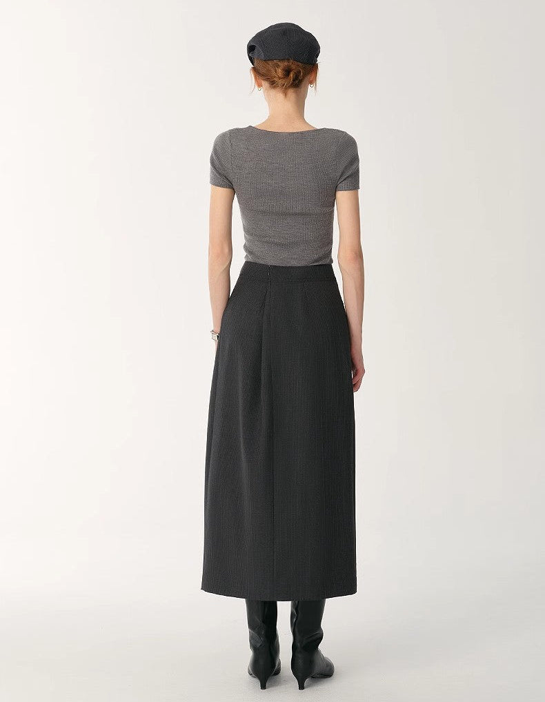 German Yangtze Wool Round Neck Short Sleeve Top