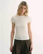 LINDIS Wool Mulberry Silk Classic Short Sleeve Round Neck T-Shirt