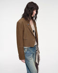 Stand Collar Short Jacket in Sheepskin Leather ‘Roman Story’