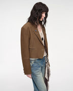 Stand Collar Short Jacket in Sheepskin Leather ‘Roman Story’