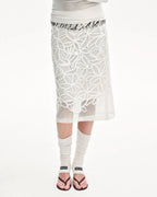 ‘Summer Dream’ Acetate Sequin Embroidered Straight Skirt