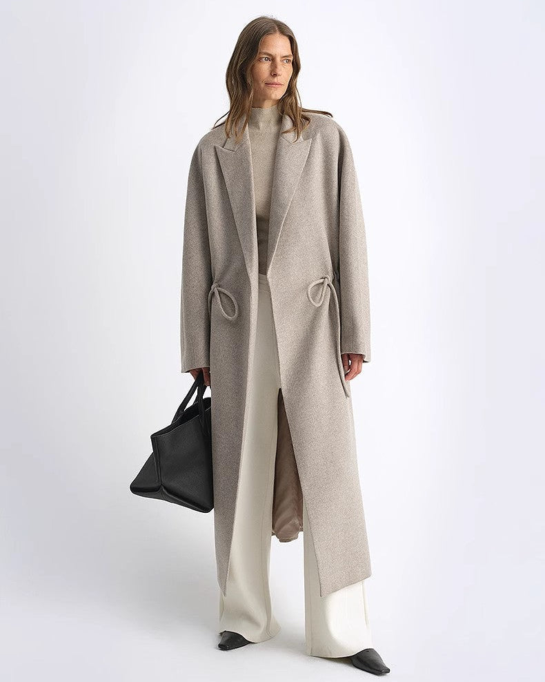 ‘Desert Heart’ Original Wool Peaked Lapel Drawstring Coat