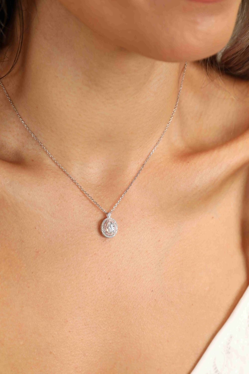 Adored 925 Sterling Silver 1 Ct Moissanite Pendant Necklace