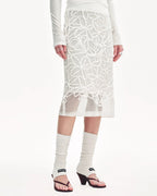 ‘Summer Dream’ Acetate Sequin Embroidered Straight Skirt