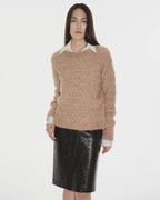 FF×JW Classic Mohair Pullover Sweater with Textured Knit
