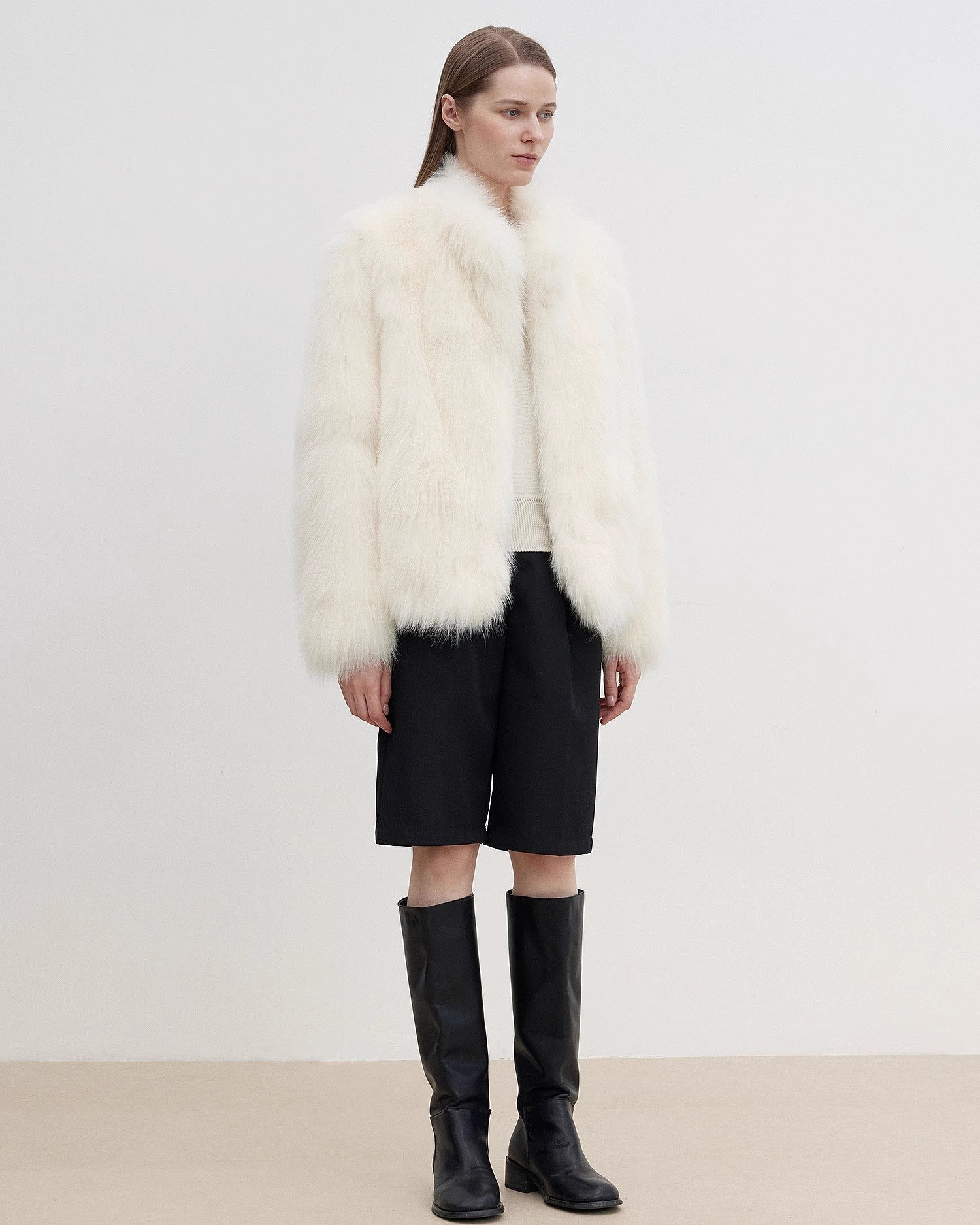 'Long Nocturne' Fox Fur Retro Short Coat