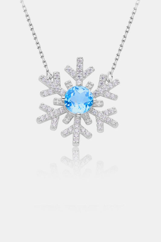 Topaz Snowflake Shape Necklace