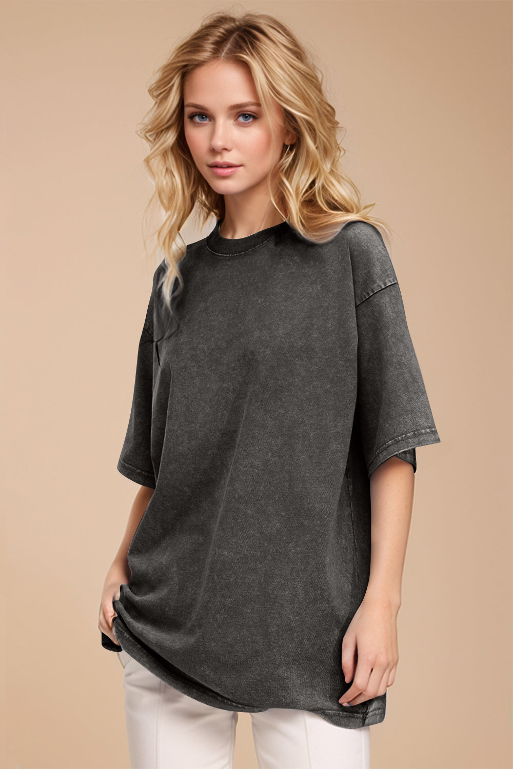 Washed 1/2 Sleeve T-Shirt