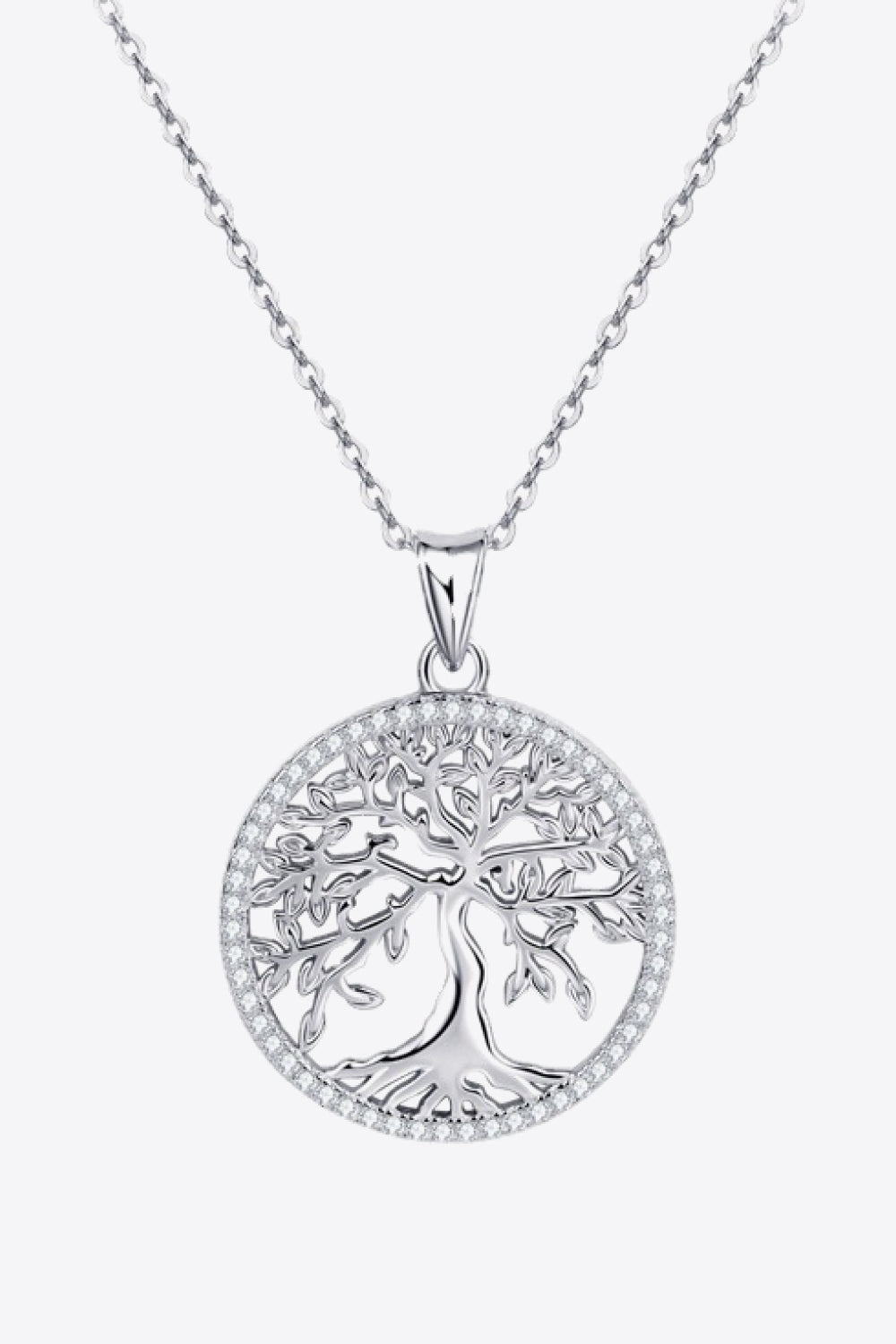 Life Tree Pendant Necklace 925 Sterling Silver Moissanite