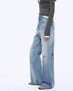 'West City Rhythm' Handmade Whisker Washed Flared Jeans Spring