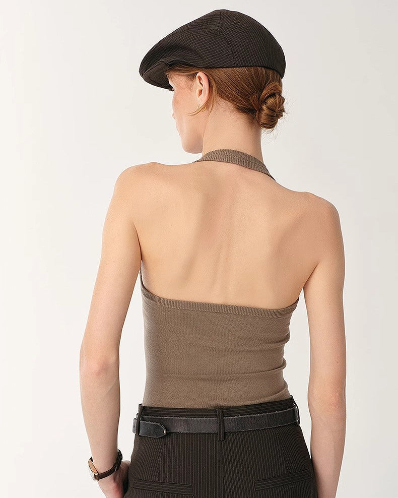 Wool All-Match Halter Neck Jumpsuit for Women