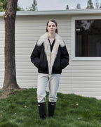 Fireladyfur Contrasting Fox Fur Collar Down Jacket 'Day and Night Rider'