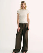 LINDIS Wool Mulberry Silk Classic Short Sleeve Round Neck T-Shirt