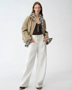 Old Money Style Linen Cut Scimitar Pants ‘Weiss Love Letter’