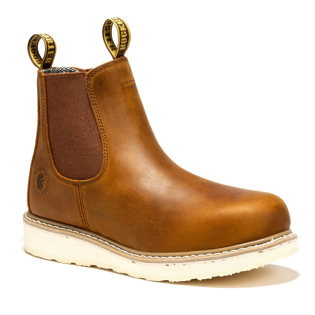 ROCKROOSTER Capitola Men's 6" Brown Wedge Work Boots | SAP102