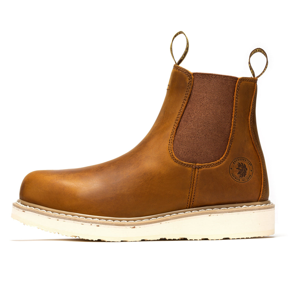 ROCKROOSTER Capitola Men's 6" Brown Wedge Work Boots | SAP102