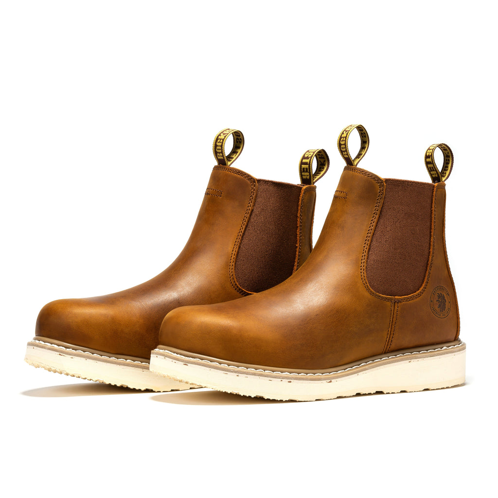 ROCKROOSTER Capitola Men's 6" Brown Wedge Work Boots | SAP102