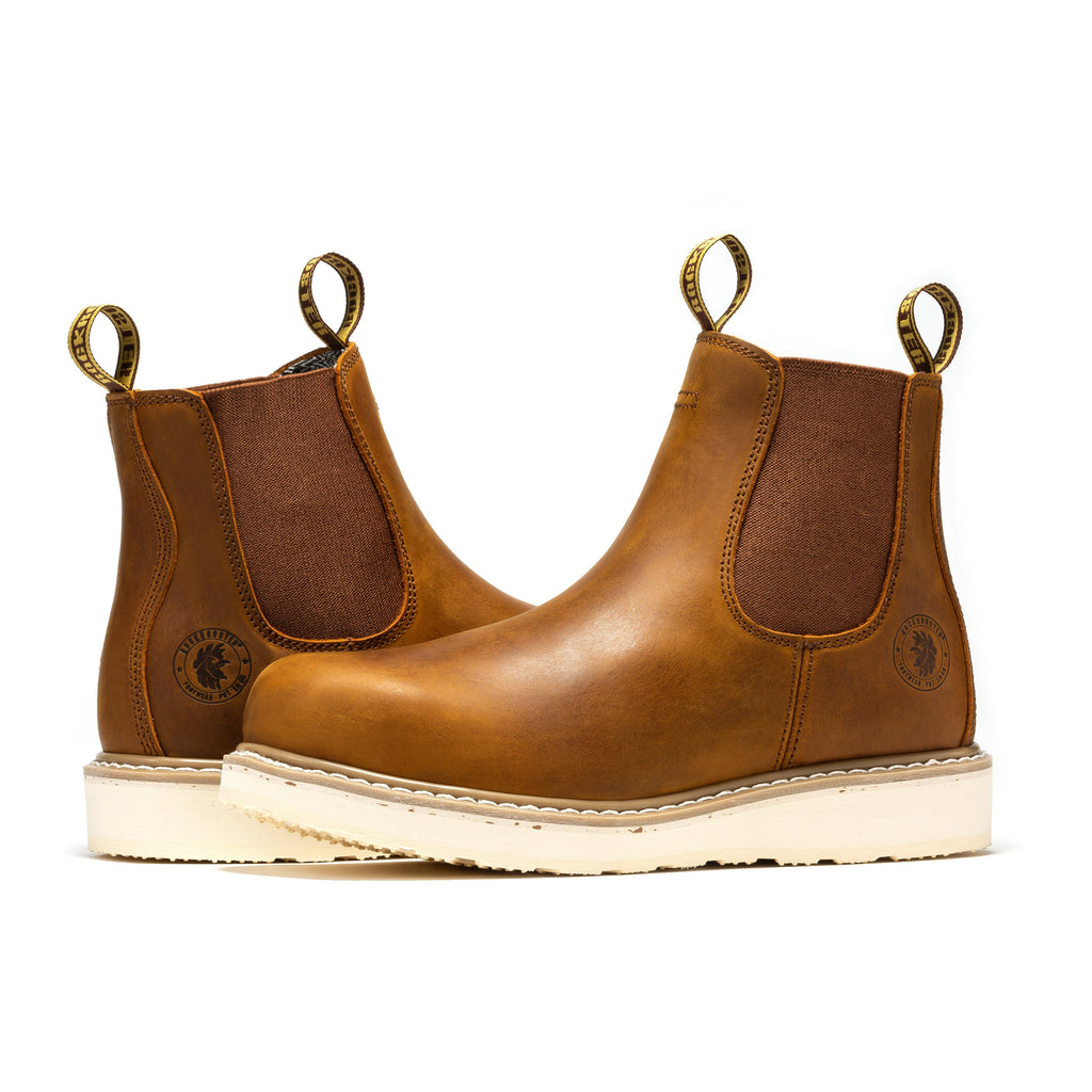 ROCKROOSTER Capitola Men's 6" Brown Wedge Work Boots | SAP102