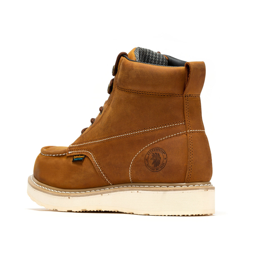 ROCKROOSTER Edgewood Men's 6" Brown Steel Toe Waterproof Wedge Work Boots | SAP858