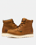 ROCKROOSTER Edgewood Men's 6" Brown Steel Toe Waterproof Wedge Work Boots | SAP858