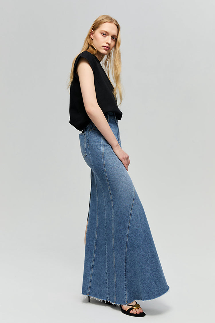 Ocean Wave Denim Skirt | HJ821