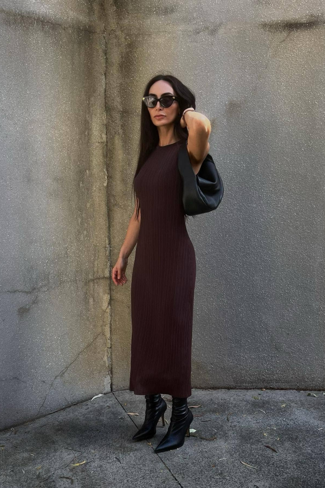 The Greece Parthenon Knit Maxi Dress Taupe
