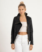 Basic High Neck Biker Jacket