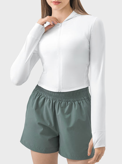 Zip-Up Long Sleeve Active Hoodie