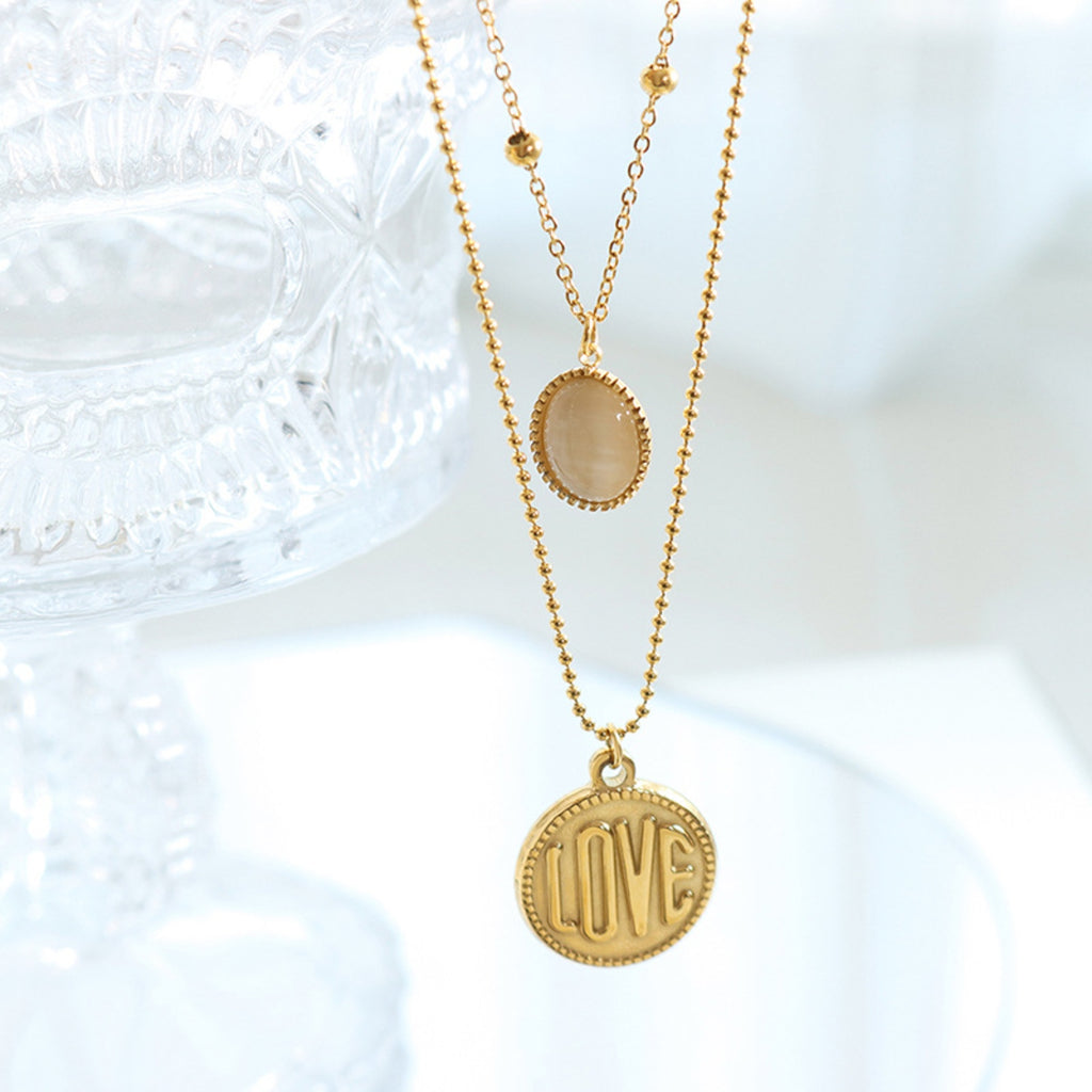 Love Double-Layered Pendant Necklace