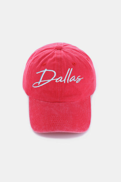 Dallas Embroidered Washed Baseball Cap