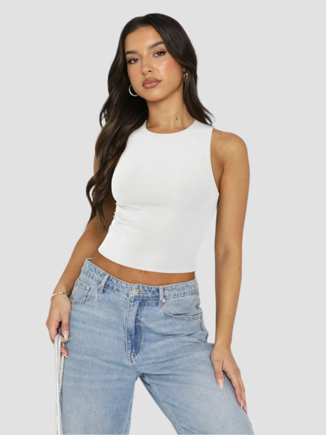 Round Neck Cropped Tank