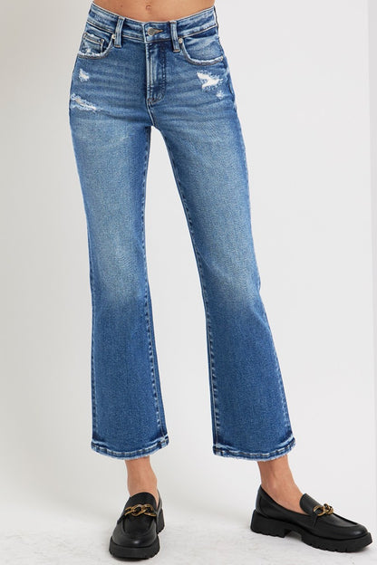 Tummy Control High Rise Crop Bootcut Jeans