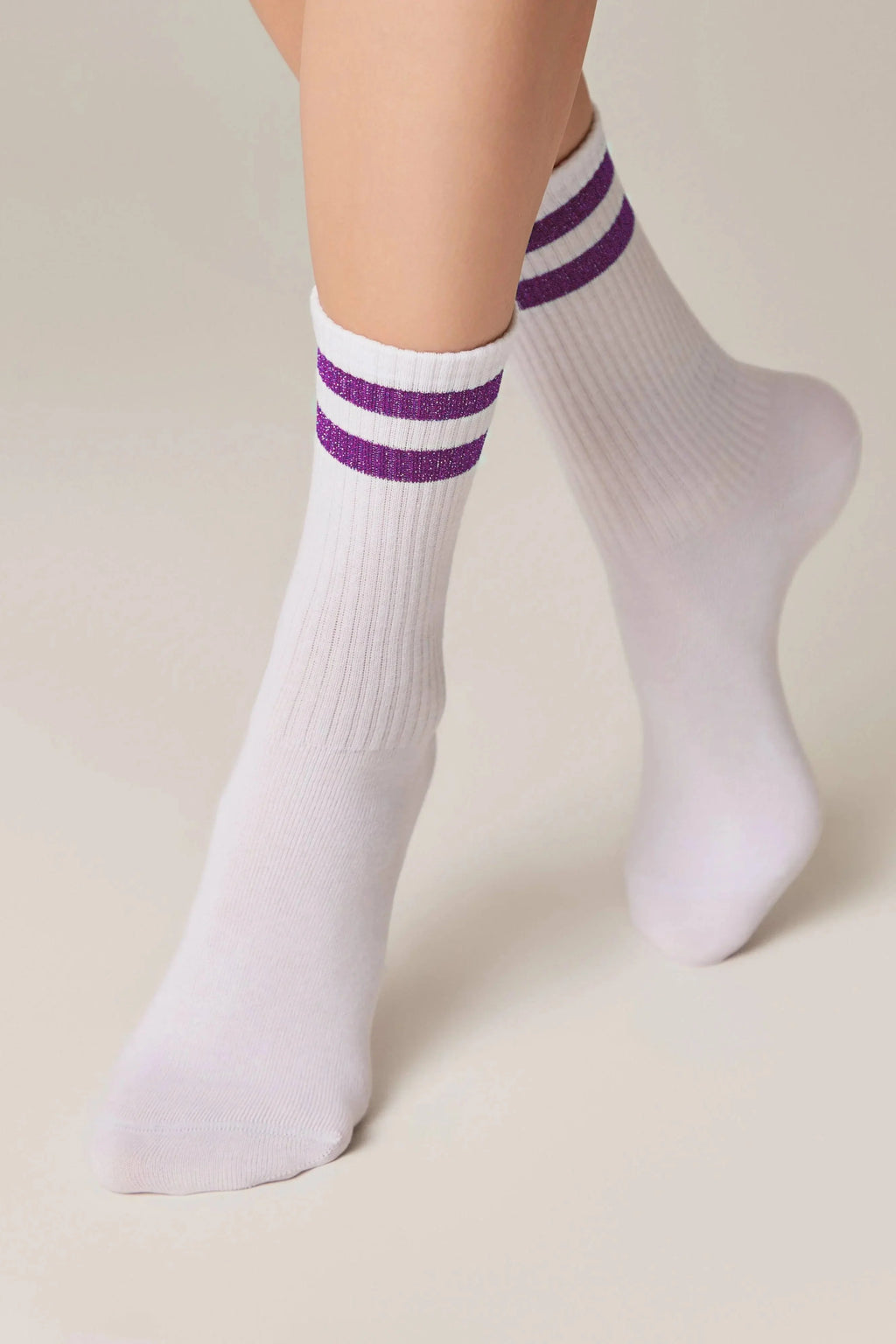Conte Cotton Long Socks Active 157 | Lurex Stripes