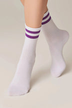 Conte Cotton Long Socks Active 157 | Lurex Stripes