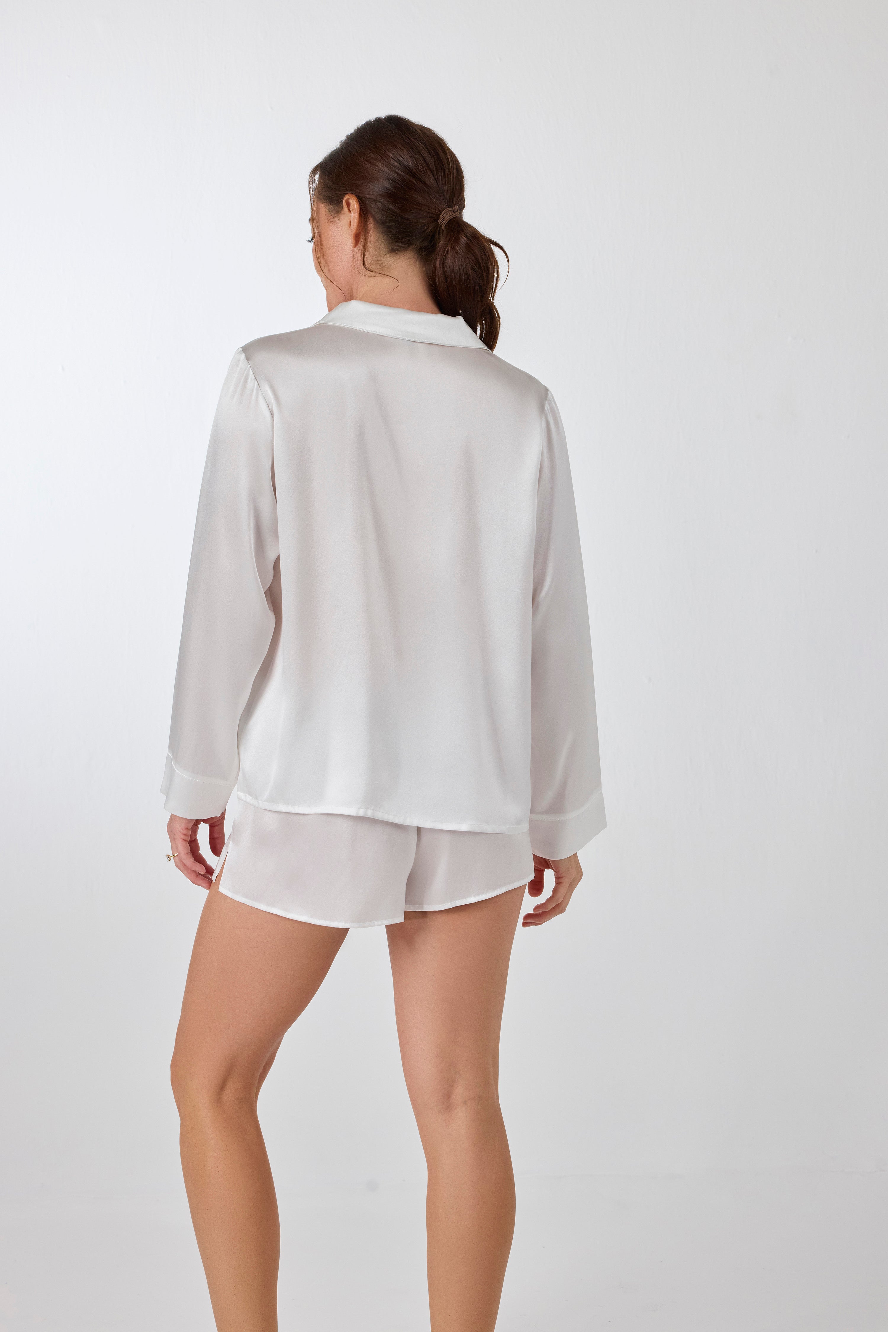 Chloe Silk Lounge Set Off White