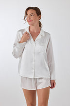 Chloe Silk Lounge Set Off White