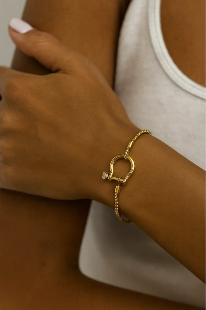 The Lucky Lock Horseshoe Carabiner Clasp Bracelet