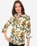 3/4 Sleeve Rome Shirt Butterfly Print